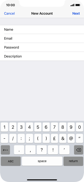 Press Description and key in the required name. Press Description and key in the required name.