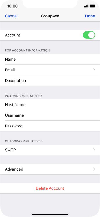 Press SMTP. Press SMTP.