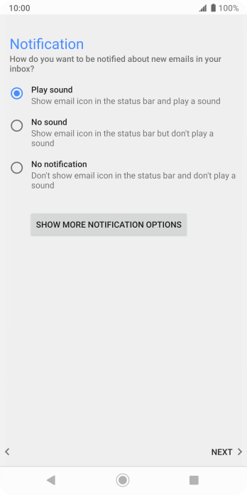 Press the required setting. Press the required setting.