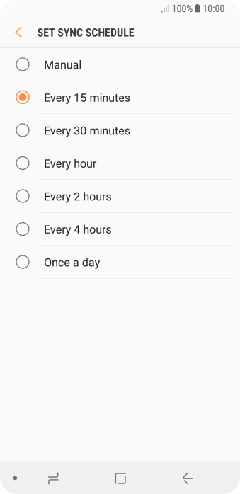 Press the required setting. Press the required setting.