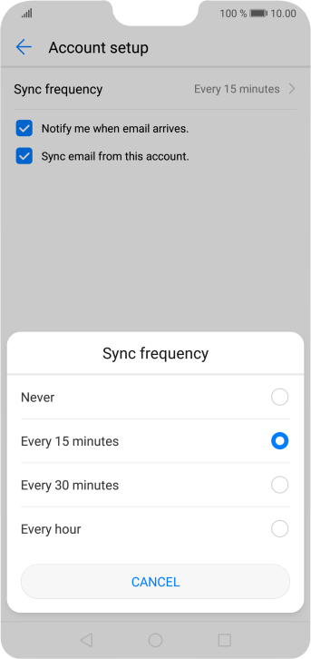 Press the required setting. Press the required setting.