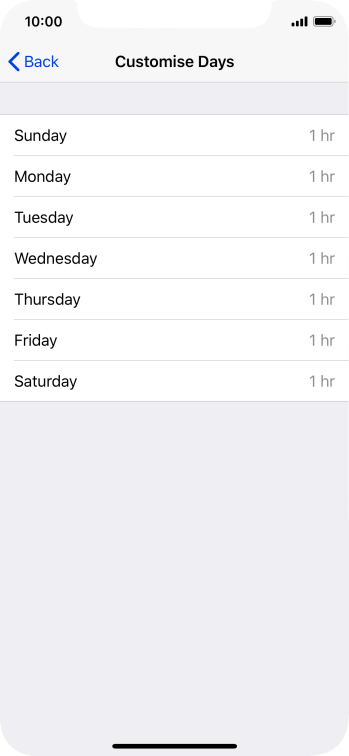 Press the required days. Press the required days.