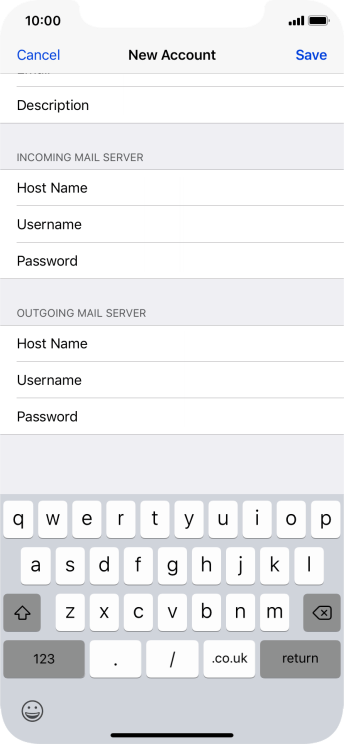Press Save. Your email account has now been set up. To select more settings for incoming and outgoing server, proceed with the following steps. Press Save. Your email account has now been set up. To select more settings for incoming and outgoing server, proceed with the following steps.