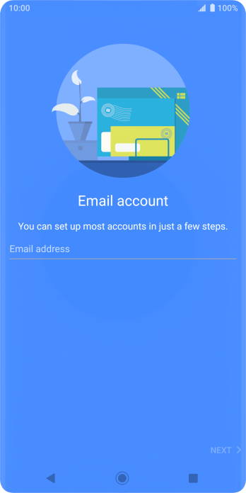 Press Email address and key in your email address. Press Email address and key in your email address.