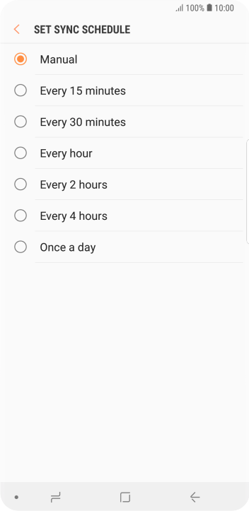 Press the required setting. Press the required setting.