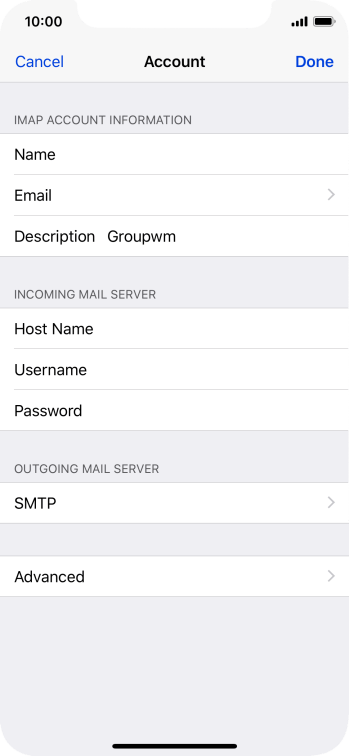 Press SMTP. Press SMTP.