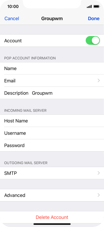 Press SMTP. Press SMTP.