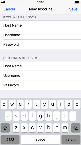 Press Save. Your email account has now been set up. To select more settings for incoming and outgoing server, proceed with the following steps. Press Save. Your email account has now been set up. To select more settings for incoming and outgoing server, proceed with the following steps.