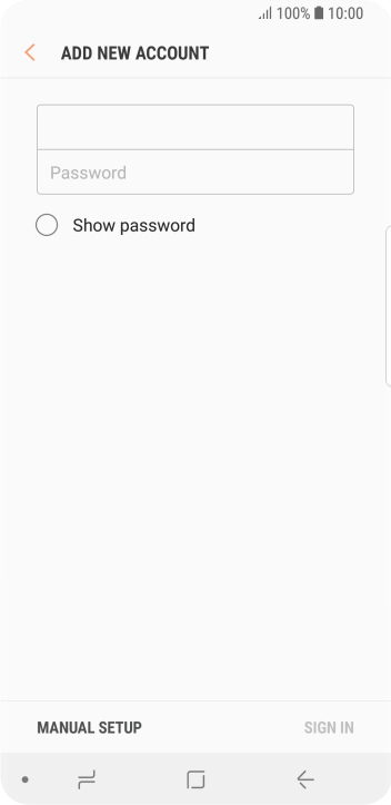 Press Password and key in the password for your email account. Press Password and key in the password for your email account.