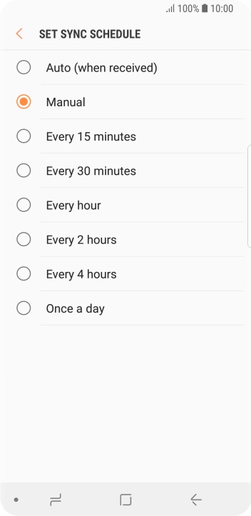 Press the required setting. Press the required setting.