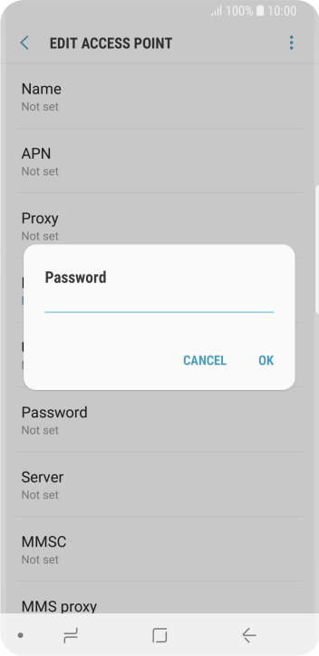 Key in secure and press OK. Key in secure and press OK.