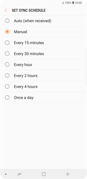Press the required setting. Press the required setting.