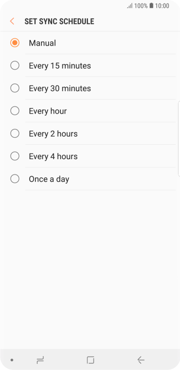 Press the required setting. Press the required setting.