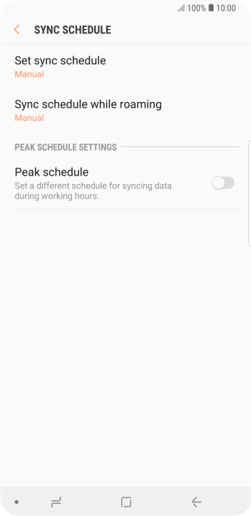 Press Set sync schedule. Press Set sync schedule.