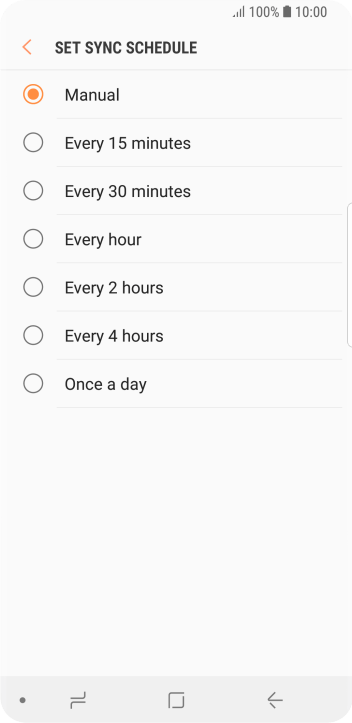 Press the required setting. Press the required setting.