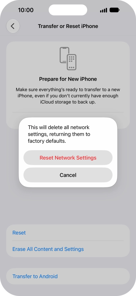 Press Reset Network Settings. Press Reset Network Settings.