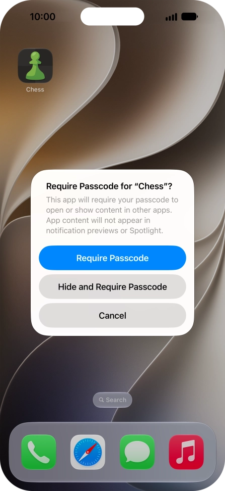 Press Require Passcode. Press Require Passcode.