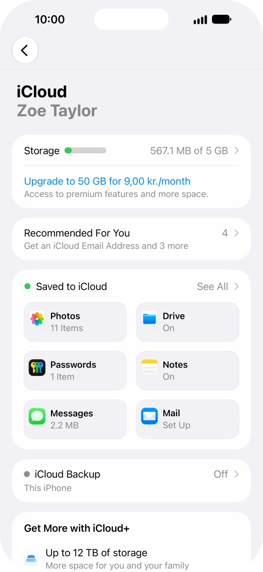 Press iCloud Backup. Press iCloud Backup.