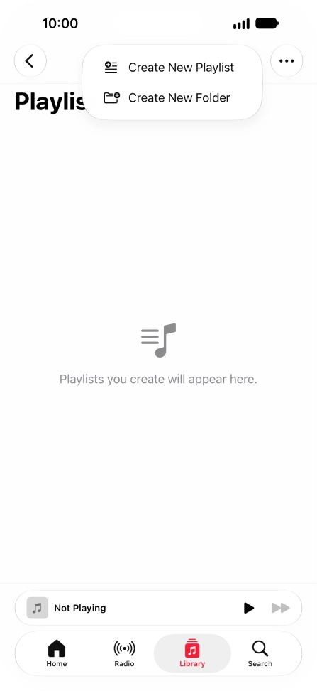 Press Create New Playlist. Press Create New Playlist.