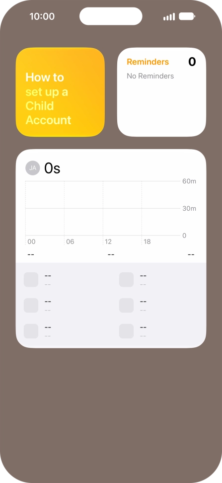 Slide your finger up or down on the screen to see more widgets. Slide your finger up or down on the screen to see more widgets.