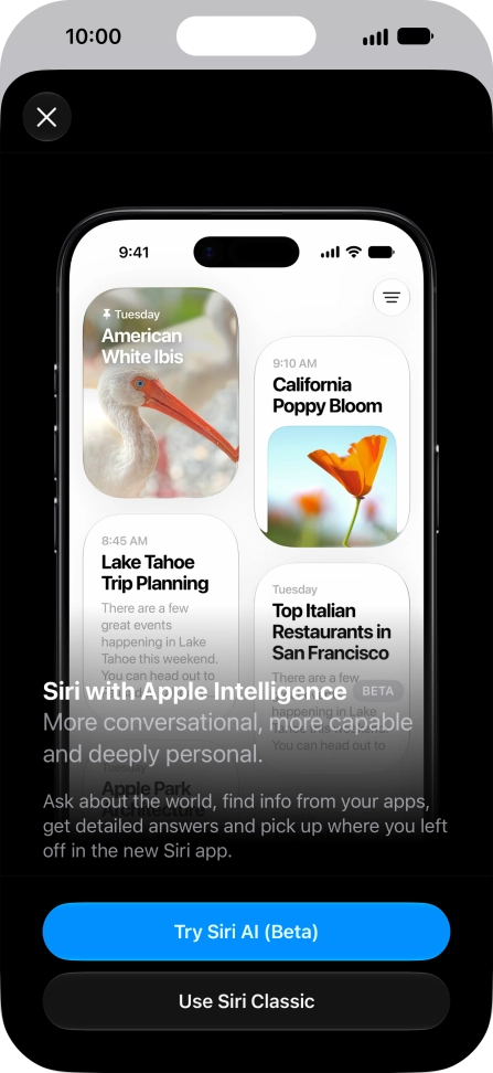 Press Try Siri AI and follow the instructions on the screen to turn on the function. Press Try Siri AI and follow the instructions on the screen to turn on the function.