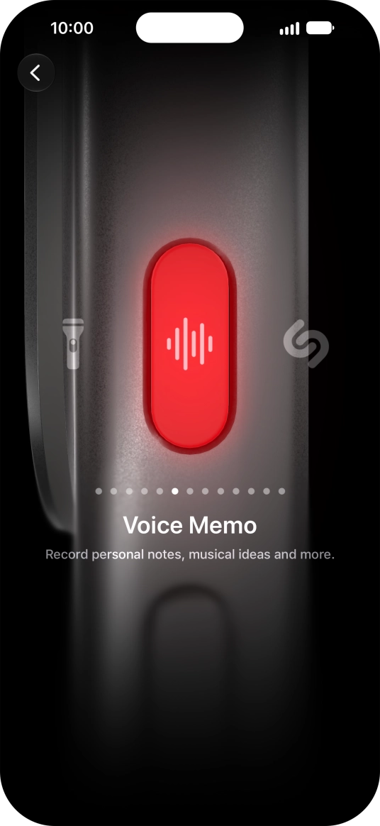 Slide your finger right or left on the screen to select the required function. Slide your finger right or left on the screen to select the required function.