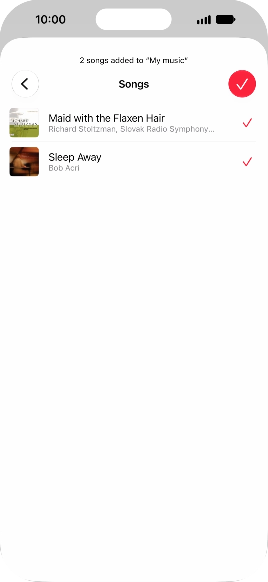 Press the confirm icon. Press the confirm icon.