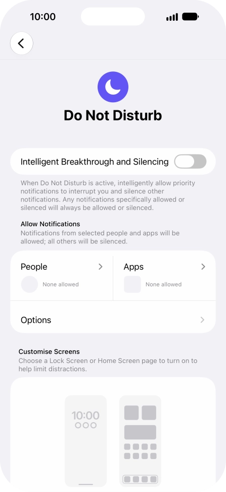 Press People and follow the instructions on the screen to select which contacts you would like to receive calls and notifications from when Do Not Disturb is turned on. Press People and follow the instructions on the screen to select which contacts you would like to receive calls and notifications from when Do Not Disturb is turned on.