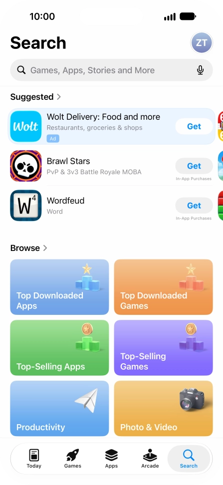 Press the search field and key in the name or subject of the required app. Press the search field and key in the name or subject of the required app.