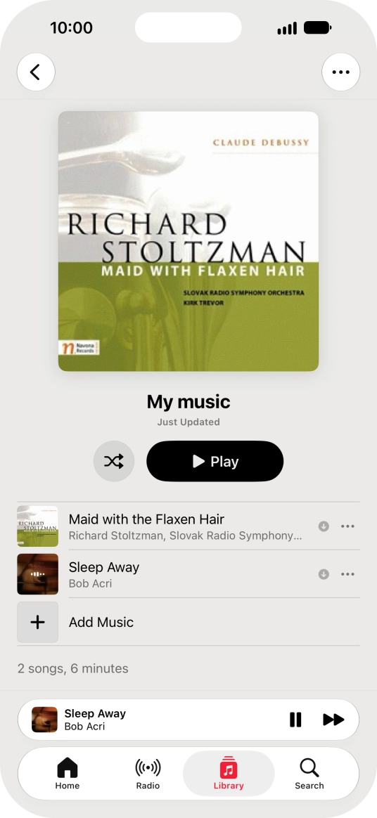 Press the song title. Press the song title.