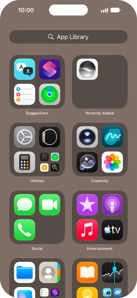 Press the required app. Press the required app.