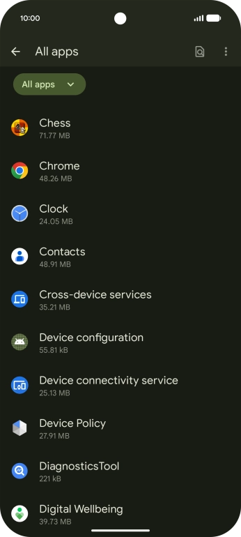 Press the required app. Press the required app.
