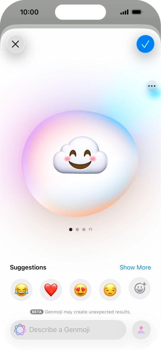 Slide your finger right or left on the screen to see the generated results. Slide your finger right or left on the screen to see the generated results.