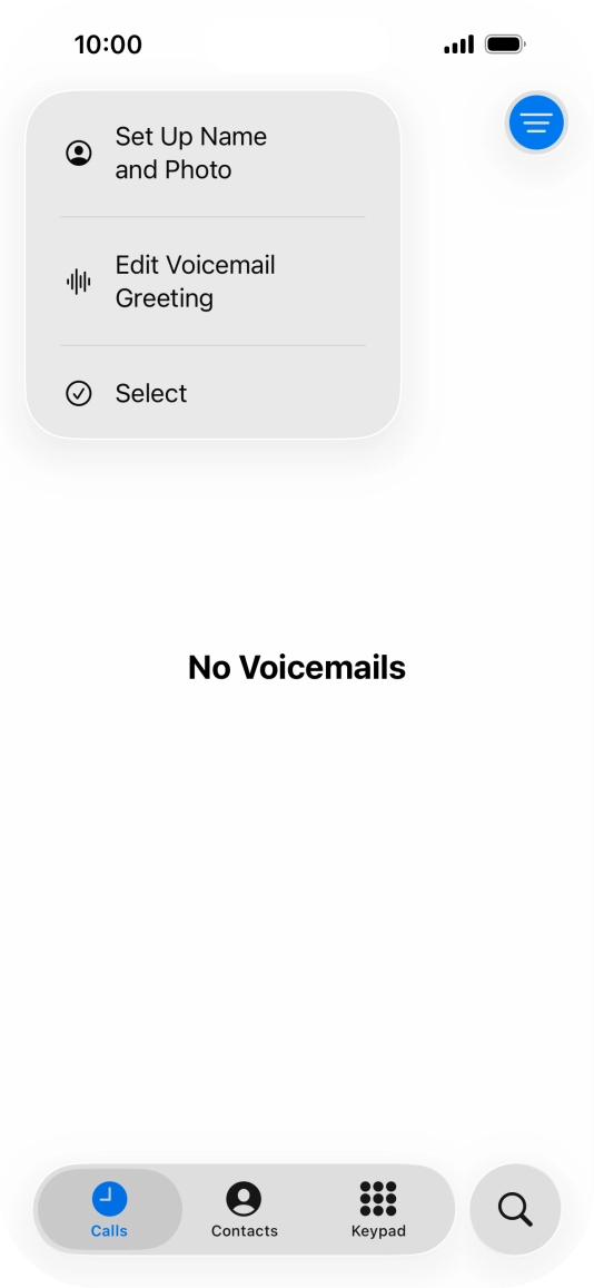 Press Edit Voicemail Greeting. Press Edit Voicemail Greeting.