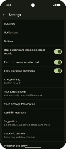 Press Gemini in Messages. Press Gemini in Messages.