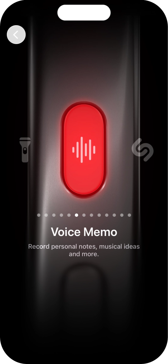 Slide your finger right or left on the screen to select the required function. Slide your finger right or left on the screen to select the required function.