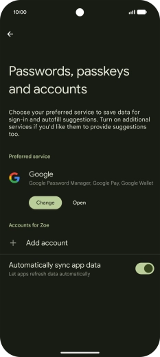 Press Add account. Press Add account.