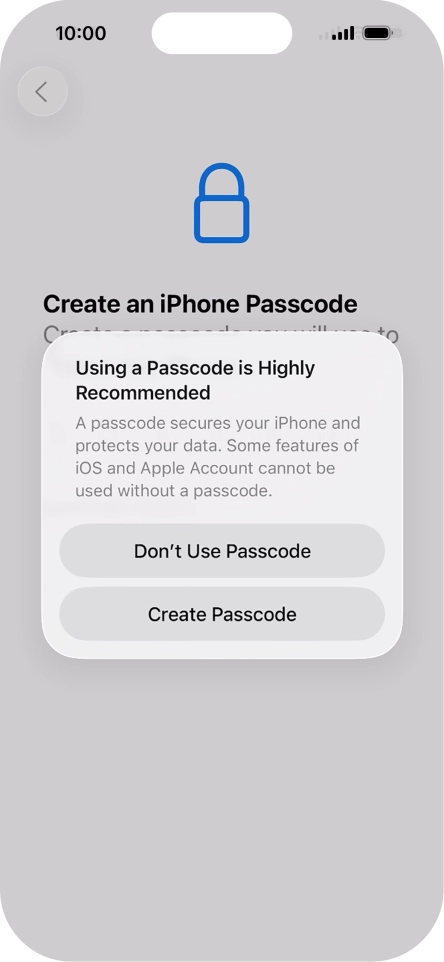 If you turn off the function, press Don't Use Passcode. If you turn off the function, press Don't Use Passcode.