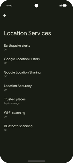 Press Location Accuracy. Press Location Accuracy.