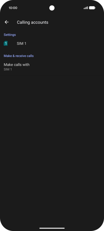 Press the name of the SIM. Press the name of the SIM.