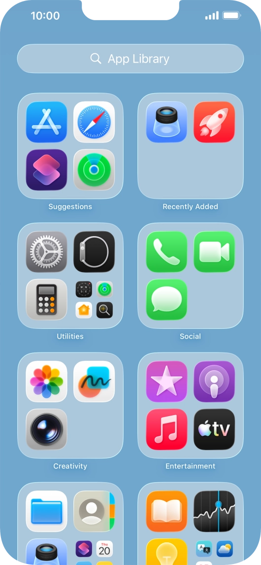 Press the required app. Press the required app.