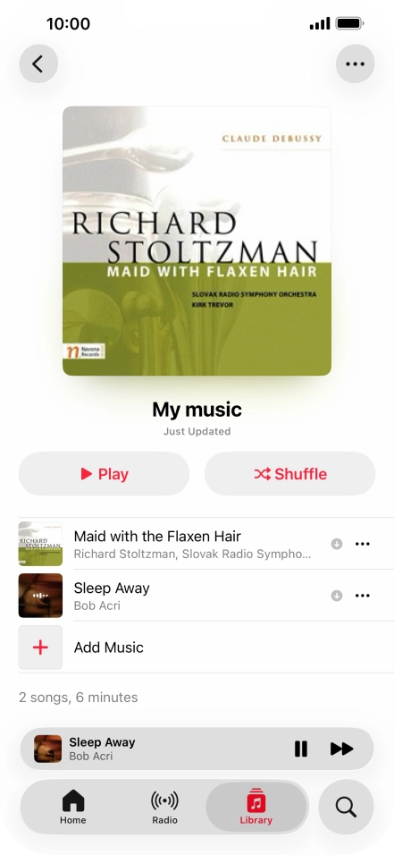 Press the song title. Press the song title.