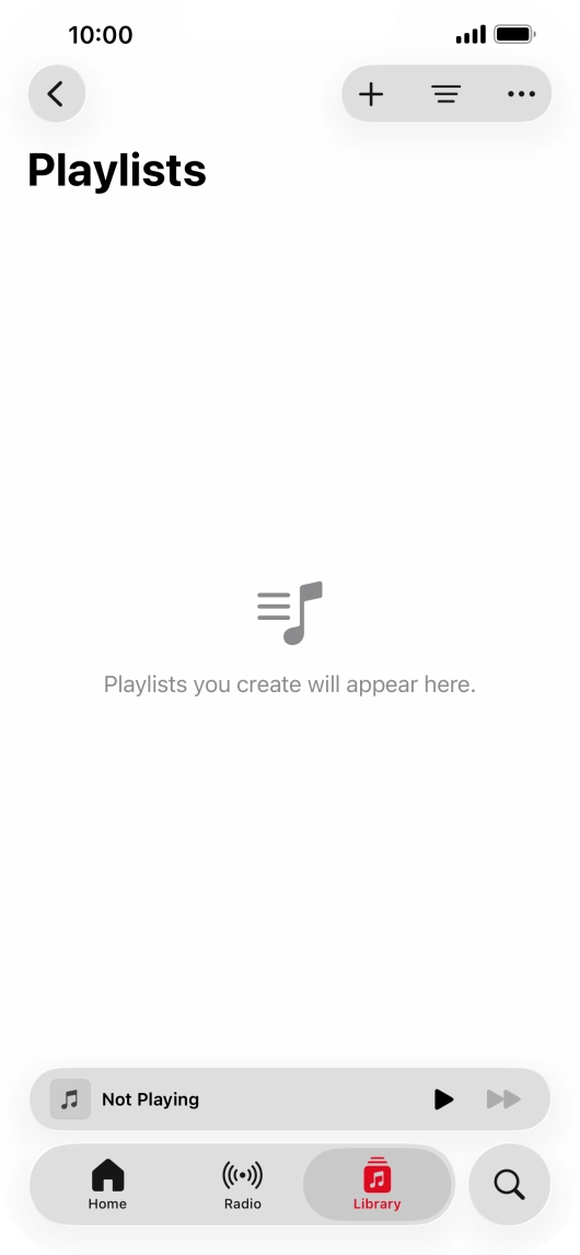 Press the new playlist icon. Press the new playlist icon.