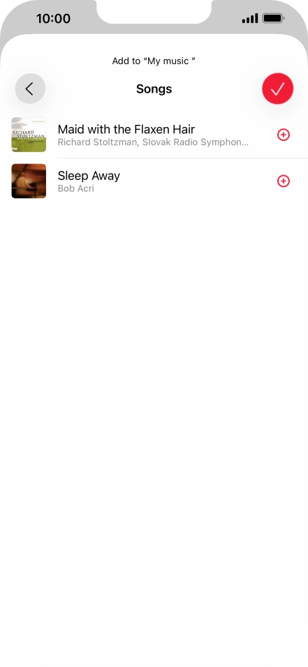 Go to the required category and press the add icon next to the required audio file. Go to the required category and press the add icon next to the required audio file.