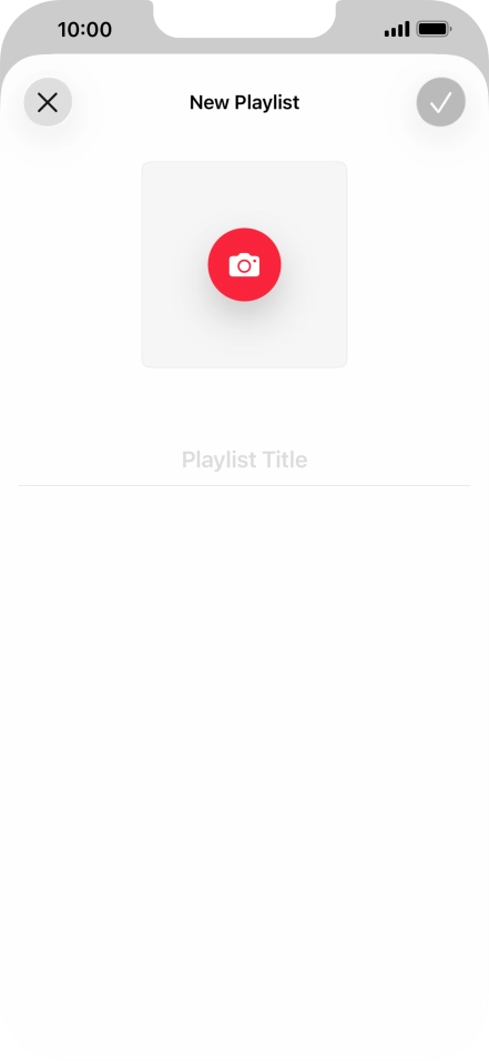 Press the text input field and key in a name for the playlist. Press the text input field and key in a name for the playlist.