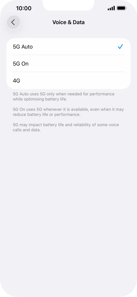 To turn on automatic switch between 5G and 4G, press 5G Auto. To turn on automatic switch between 5G and 4G, press 5G Auto.