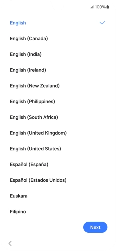 Press the required language. Press the required language.