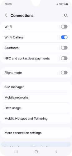 Press Mobile Hotspot and Tethering. Press Mobile Hotspot and Tethering.