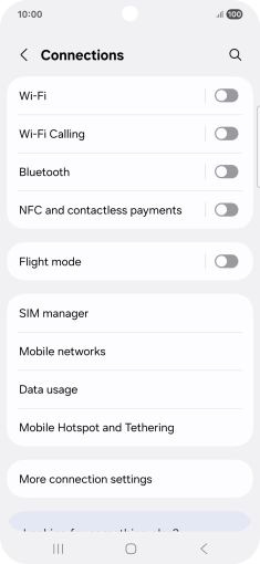 Press Mobile Hotspot and Tethering. Press Mobile Hotspot and Tethering.