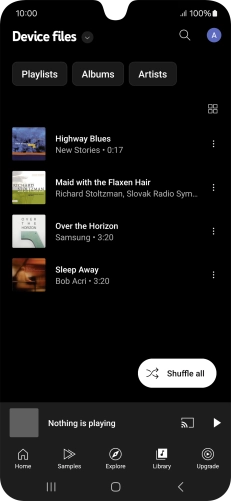 Press the required audio file. Press the required audio file.